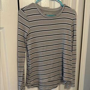 Striped Gray Long Sleeve Top American Eagle